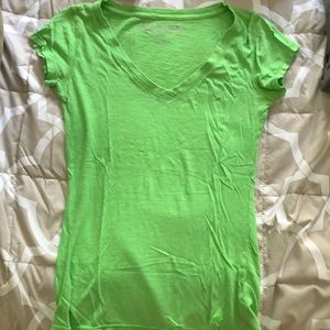Aeropostale lime green v neck tshirt
